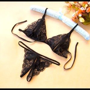 Sexy lace transparent female temptation bikini
